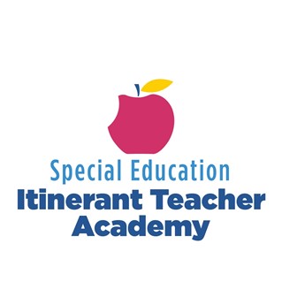 Special Education Itinerant Teacher Academy logo featuring a pink apple with a bite taken out